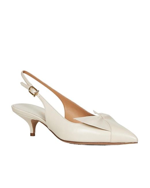Ferragamo White Bow Slingback Pump