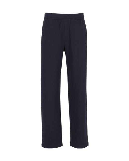Emporio Armani Blue Elastic-Waist Athletic Pants for men
