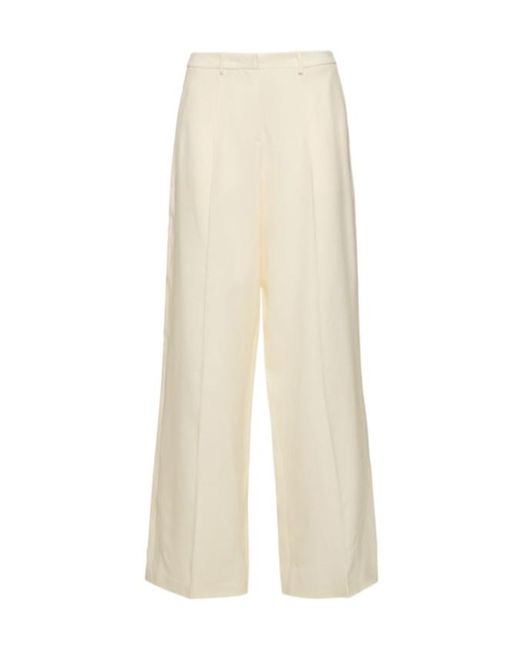 Magda Butrym White Iron-Sewn Wide-Leg Casual Pants