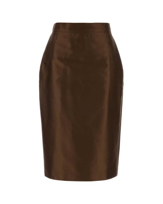 Max Mara Brown Studio Egoista High-Waist Skirt