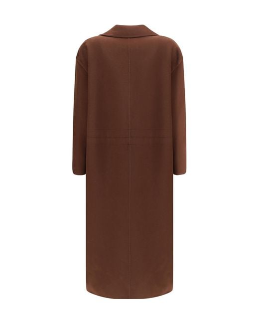 Fabiana Filippi Brown Robe Notched Lapel Coat