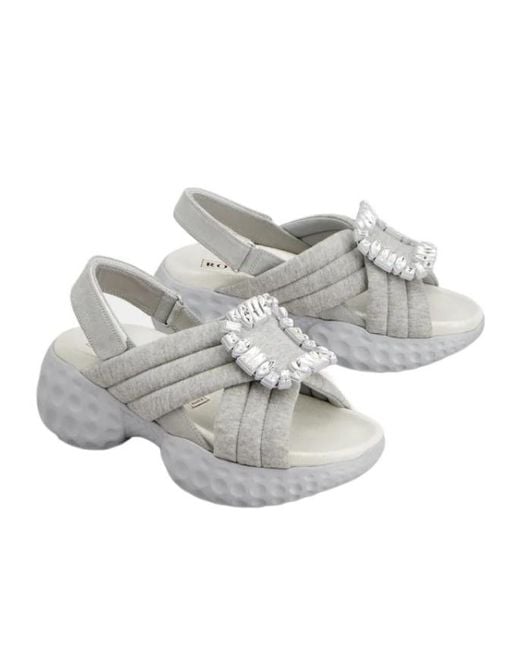 Roger Vivier Gray Viv' Run Sandals