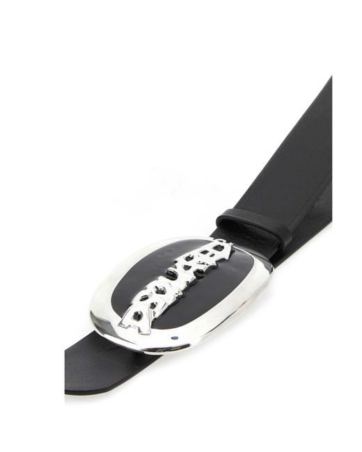 DSquared² Black Logo Plaque Buckle Belt