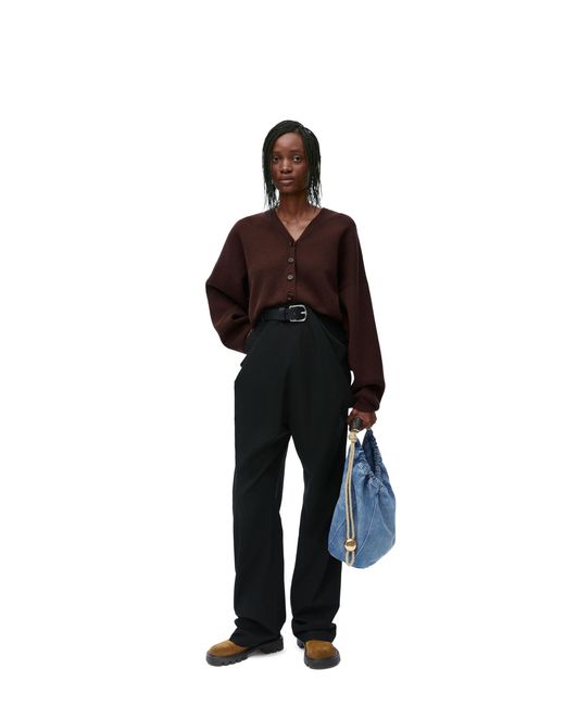 Loewe Black Belted Draped Trousers