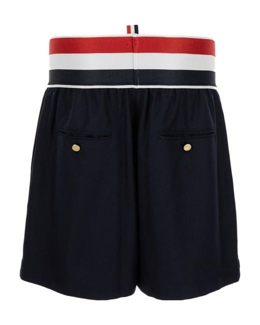 Thom Browne Black Logo-Patch Shorts for men