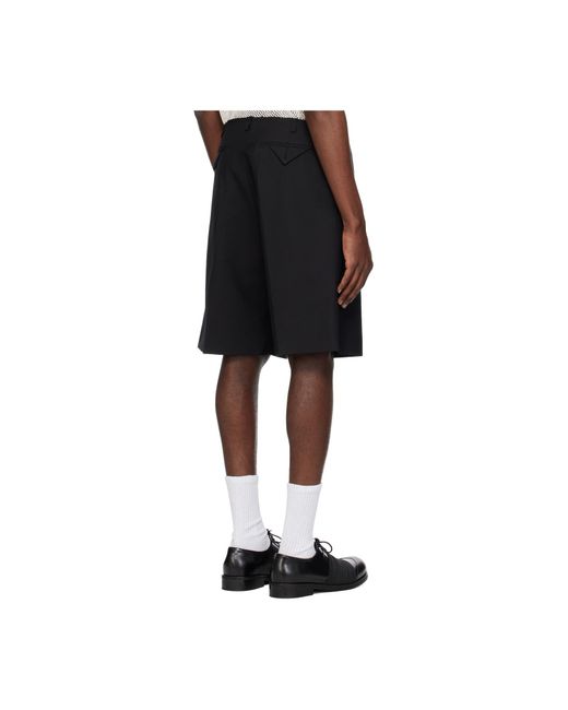 Egonlab Black Raw Edges Tailoring Shorts for men
