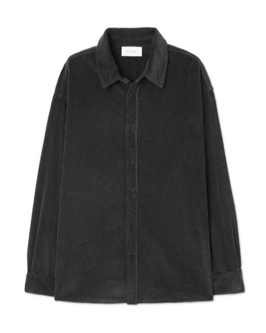 American Vintage Black Corduroy Overshirt for men