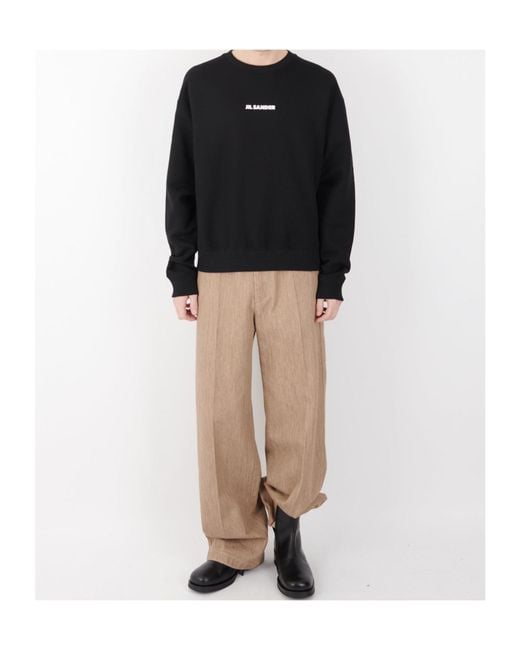 Jil Sander Black Crewneck Sweatshirt for men