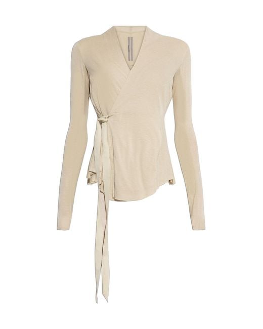 Rick Owens Natural Wrap Tie Cardigan