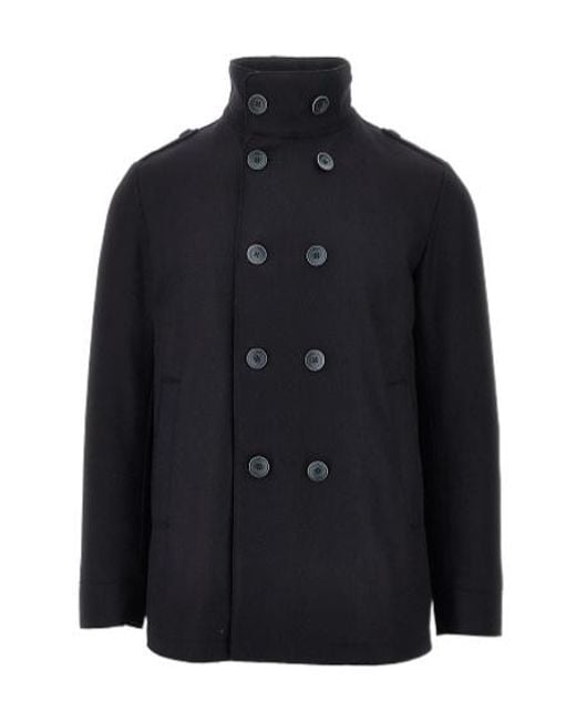 Herno Blue Double-Breasted Coats for men