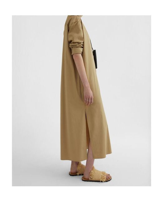 Jil Sander Natural Long-Sleeved Poplin Shirt Dress