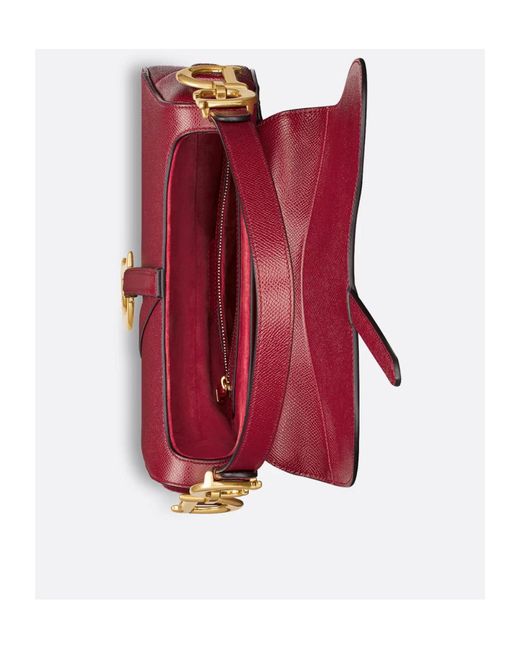 Dior Red Saddle Bag With Strap