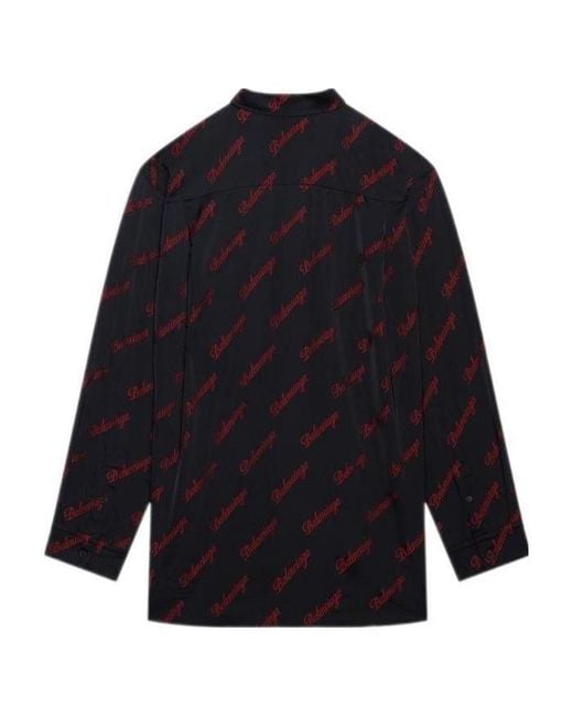 Balenciaga Blue Logo Jacquard Large Fit Shirt