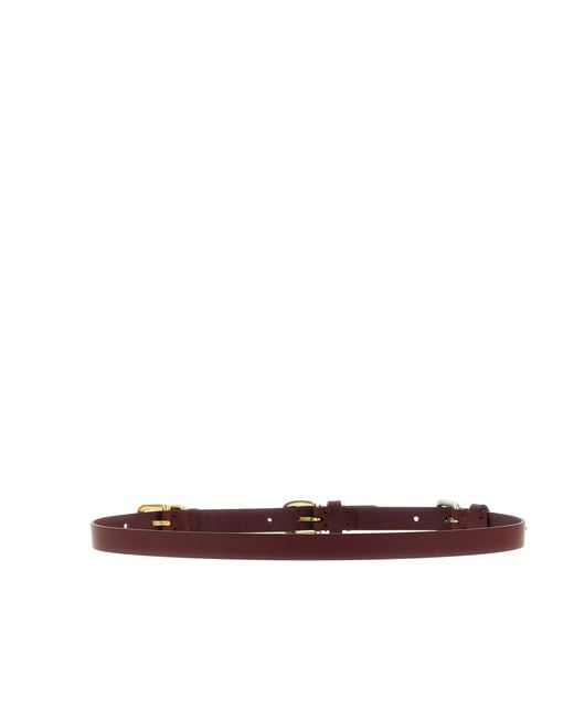 Etro White Triple Buckle Belt
