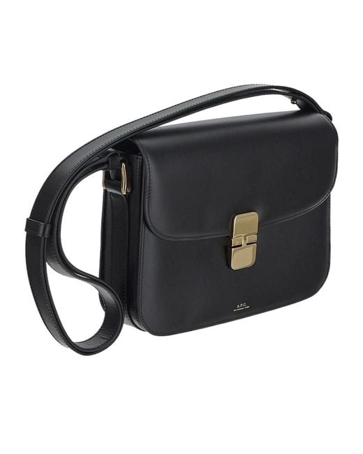A.P.C. Black Logo Embossed Shoulder Bag