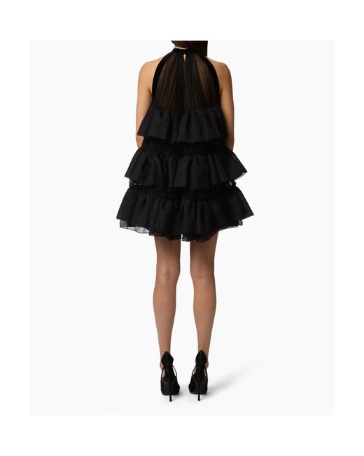 Nina Ricci Black Halterneck Tiered Mini Dress