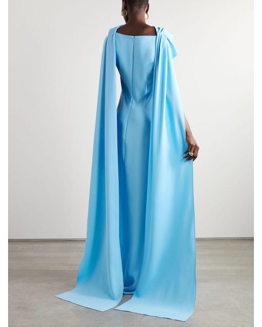 Oscar de la Renta Blue Hanging Stretch Dress