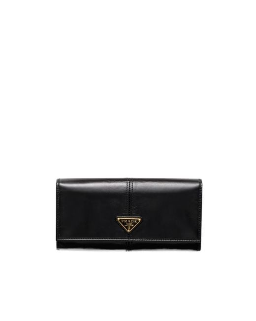 Prada Black Large Leather Wallet