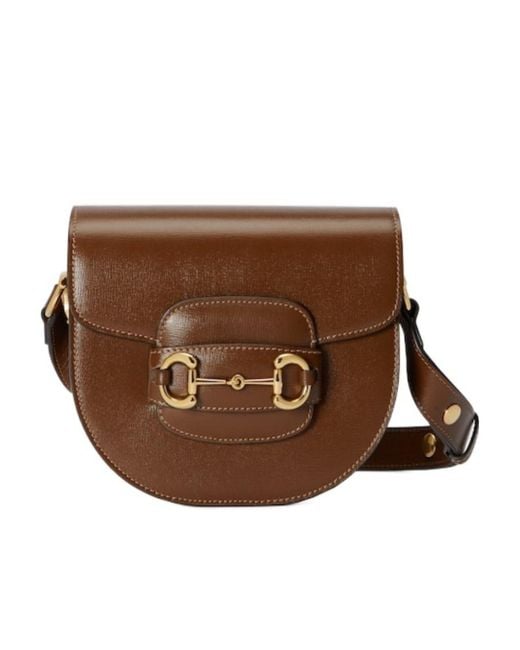 Gucci Brown 1955 Horsebit Mini Rounded Shoulder Bag