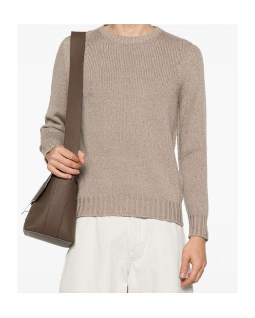 Drumohr Brown Crewneck Pullover for men