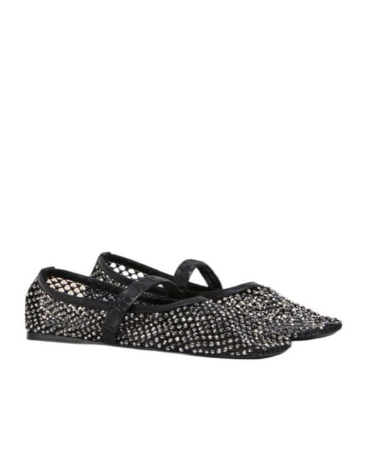 Marni Black Embellished Mesh Mary Jane Ballet Flats