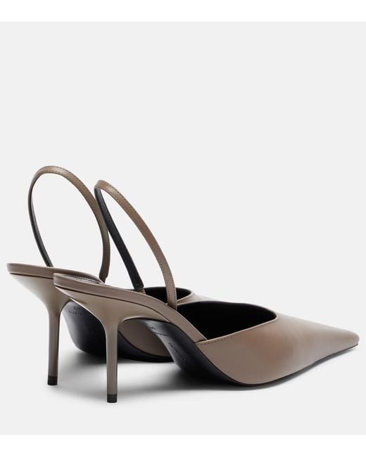 Victoria Beckham White Sloan Leather Slingback High-Heel Sandals