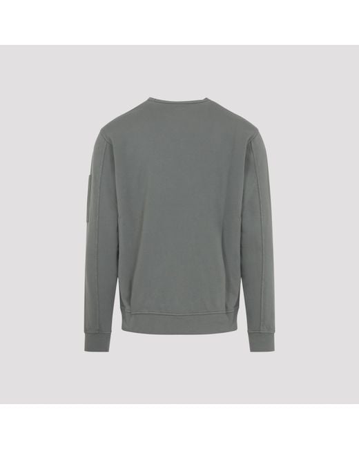 C P Company Gray Logo Patch Sweatshirt for men