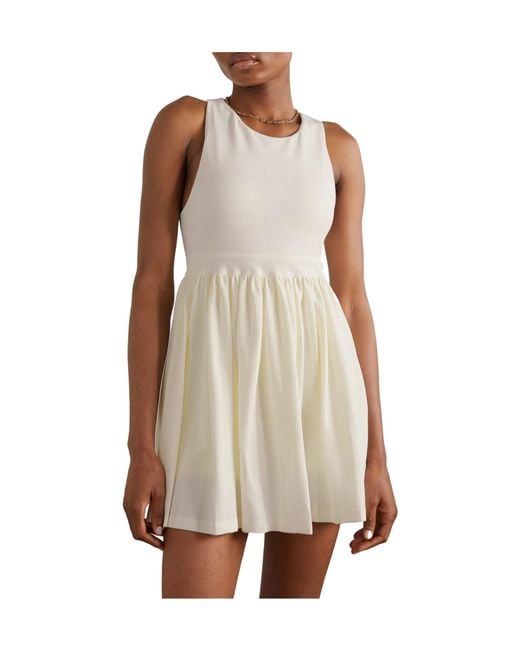 Marysia Swim Natural Pleated Stretch-Seersucker Tennis Dress