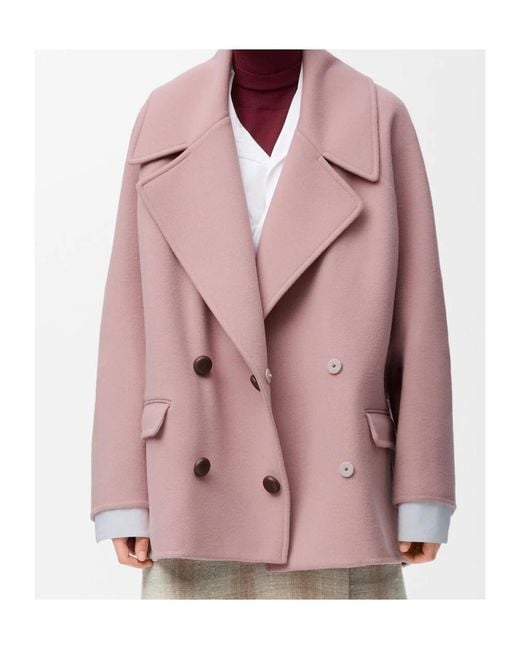 Loewe Pink Double-Breasted Coat