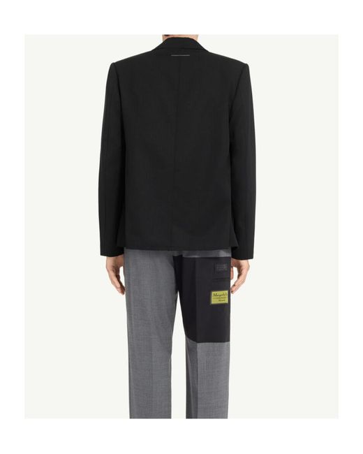MM6 by Maison Margiela Black Frayed-Hem Shirt Jacket for men