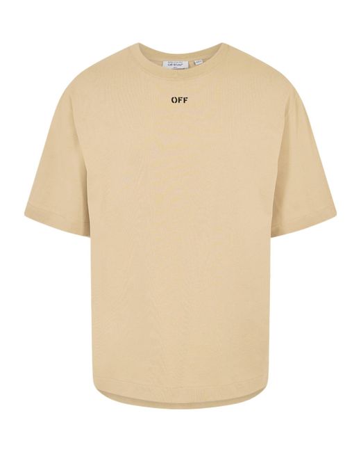 Off-White c/o Virgil Abloh Natural Solid Color Minimalist Fashion T-Shirt for men