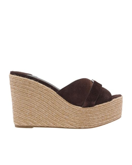 Jimmy Choo Gray Leda Wedges Sandals