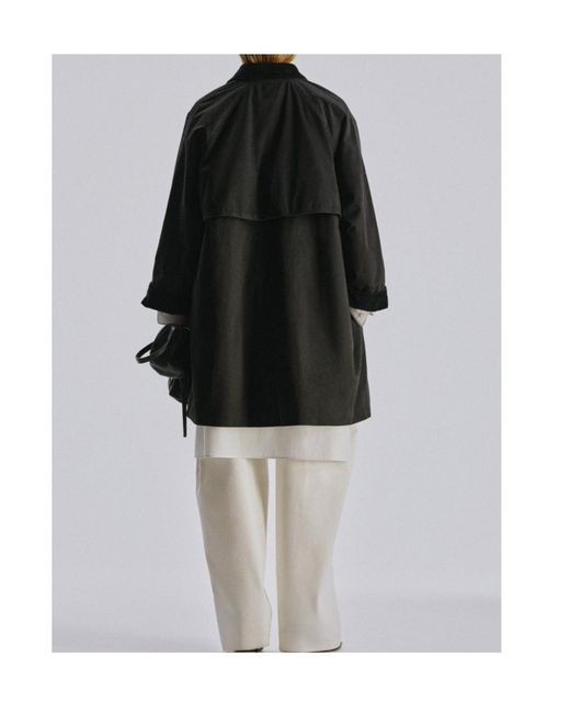 The Row Gray Ina Long-Sleeve Trench Coat