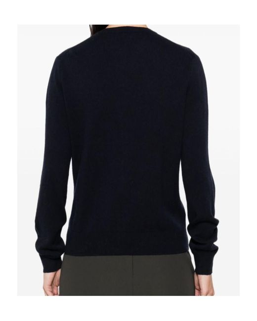 Soft Goat Blue Crew Neck Long-Sleeved Knitwear