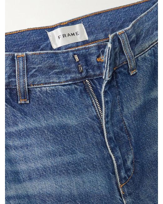 FRAME Blue The Bow High-Rise Wide-Leg Jeans