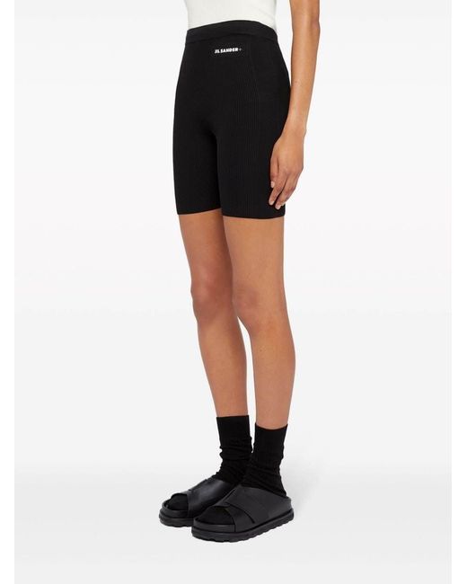 Jil Sander Black Logo-Print Compression Shorts