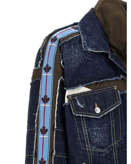 DSquared² Blue Front Zip-Up Denim Jacket for men