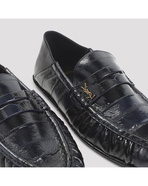 Saint Laurent Black Le Loafer Logo Plaque Slip-On Loafers