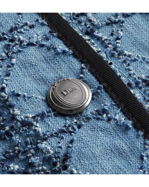 Dior Blue Iviera Cannage Cropped Jacket