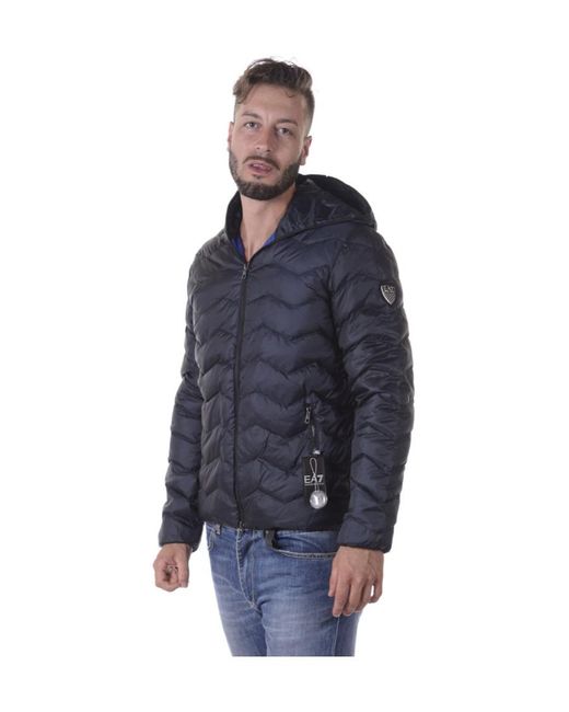 EA7 Blue Logo Down Jacket for men