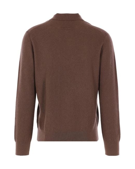 Zegna Brown Long Sleeve Knitted Jumper for men