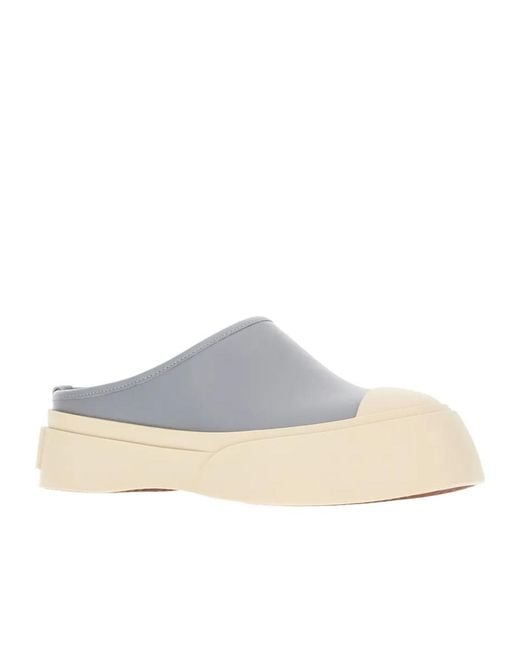 Marni White Leather Mules