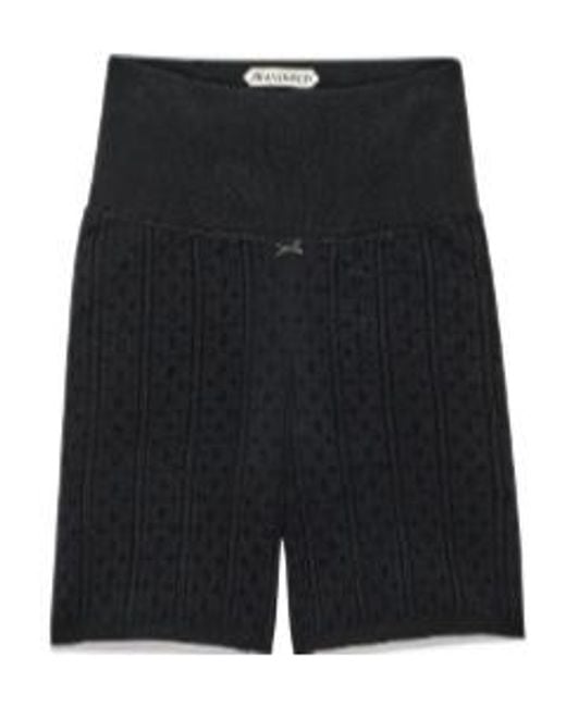 J.W. Anderson Black Jw Anderson Knitted Pointelle Fitted Shorts