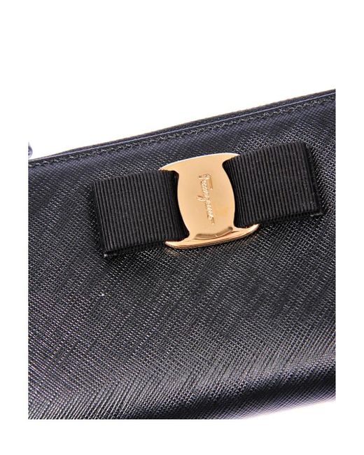 Ferragamo Blue Bow Details Logo Wallet