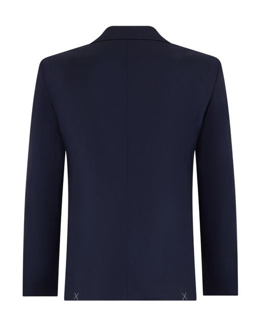 Canali Blue Single-Breasted Wool Suit for men