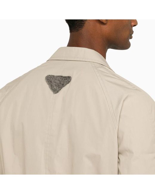 Prada Natural Long-Sleeved Belted Coat for men