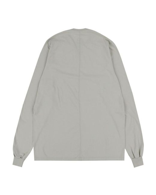 Rick Owens Gray Crew Neck Long-Sleeved T-Shirt for men