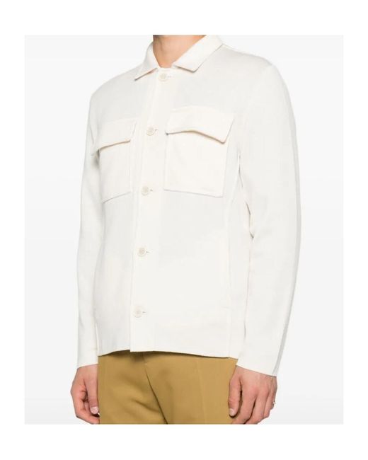 Lardini White Button-Fastening Pocket Jacket for men