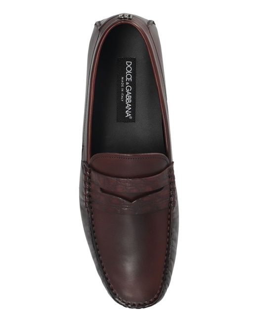 Dolce & Gabbana Brown Dg Logo Plaque Loafers for men