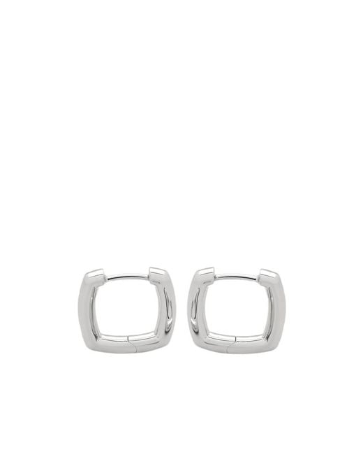 Tom Wood White Square And Circular Ring Design Earrings for men